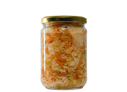 כרוב מותסס גזר וג'ינג'ר בצנצנת 450 גר מסונן - פעמוני