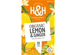 תה לימון וג'ינג'ר אורגני 20 שקיקים - הית' אנד הית'ר
