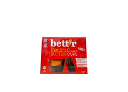 מארז מיני כוסות עם שוקולד ממולא חמאת בוטנים אורגני טבעוני 12 יח - בטר