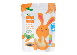 חטיפי אורז בטעם בננה, דלעת וגזר אורגני ללא גלוטן - נובי נובי