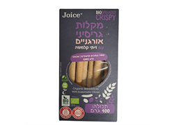 מקלות גריסיני אורגניים עם זיתים 100 גרם - ג'וייס
