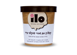 גלידה בשומן צמחי בטעם קפוצ'ינו עם שברי שוקולד מריר טבעוני 120 מל - אילו