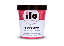 גלידת תותים  בשמנת  טבעוני 120 מל- אילו