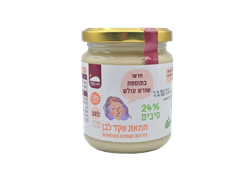 חמאת שקד לבן בתוספת סיבי עולש - בית השקד